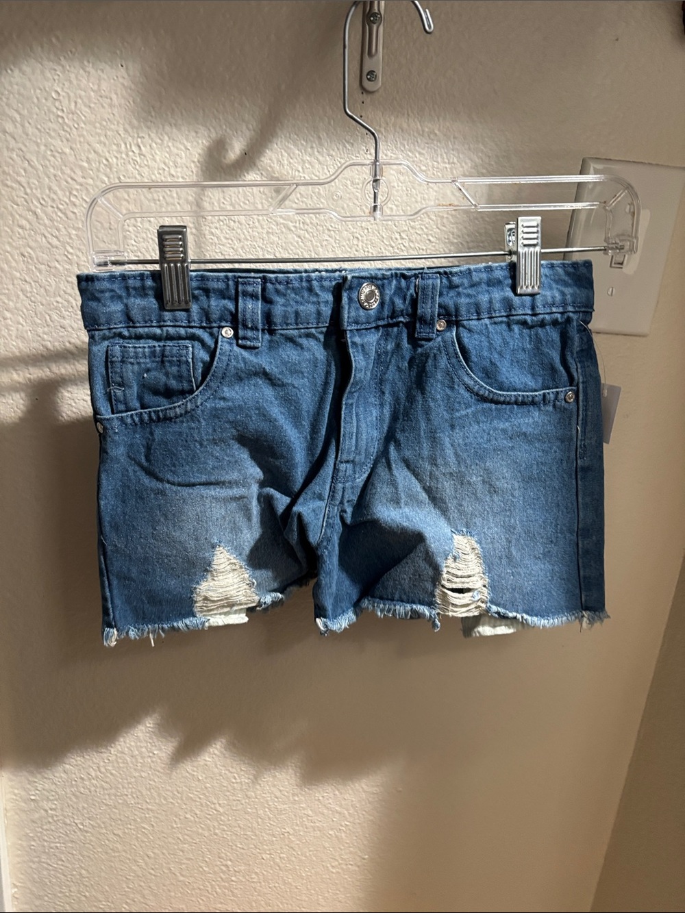 Jessica Simpson Denim Distressed Girls Shorts L (10) NWT